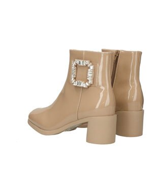 Bridget Birkin 【Bridget Birkin】ビジューバックルレインブーツ ベージュエナメル