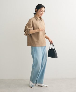 Green Parks ・ＳＵＧＡＲ　ＳＰＯＯＮ　スエードポンチハーフＺＩＰ Beige