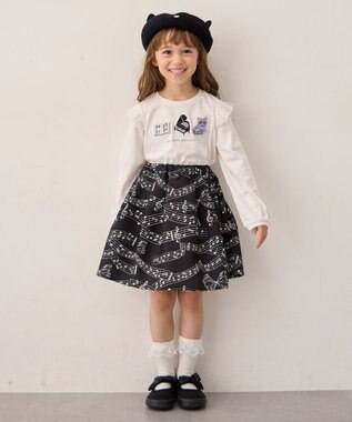 ANY KIDS メロディスカート ブラック×音符