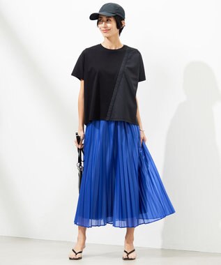 ICB 【洗える】シルケットコンビスムース カットソー ブラック系