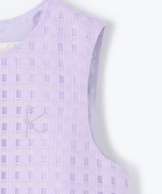 組曲 KIDS 【110-140㎝】シアーチェックバイカラー ワンピース ラベンダー系