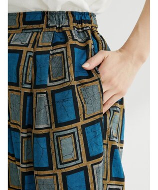 Green Parks アフリカン柄イージーパンツ Blue