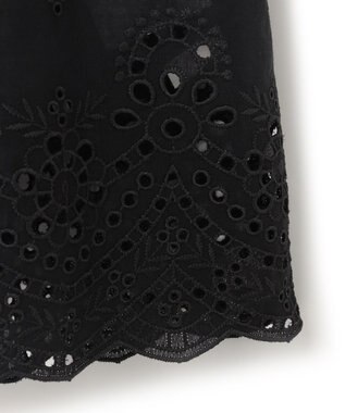 23区 【SLOW/洗える】エンブロイダリーレース ブラウス ブラック系