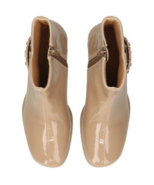Bridget Birkin 【Bridget Birkin】ビジューバックルレインブーツ ベージュエナメル