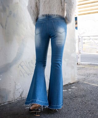 WEGO ローライズスーパーフレアデニムパンツ デニム中濃色