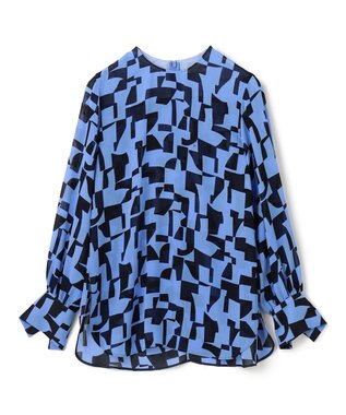 BEIGE， LUCIE / ノーカラーブラウス Sax × Navy