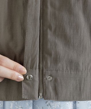 Tiaclasse L 麻調襟ギャザーシアーブルゾン モカ