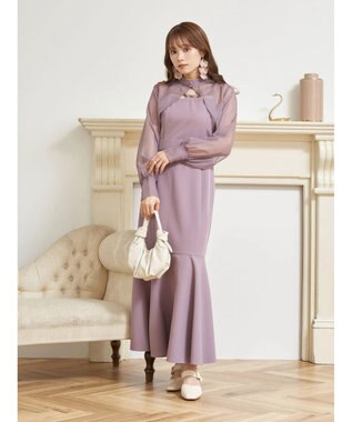 earth music&ecology ＳＥＴ２点シアーボレロ＋キャミワンピース Grayish Pink