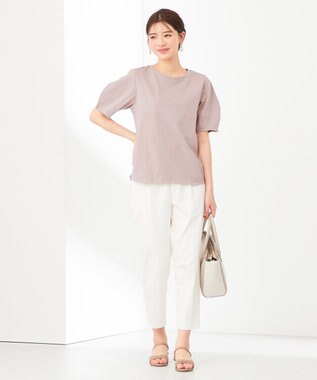 ANY SIS 【汗ジミ防止・UVケア】アーモンドスリーブ カットソー ローズグレー