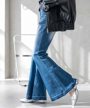 WEGO ローライズスーパーフレアデニムパンツ デニム中濃色