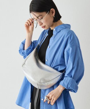 russet 《ショルダーバッグ人気NO.1モデル》ソフトレザーラウンドショルダーバッグ(CE-1326-WEB) Silver