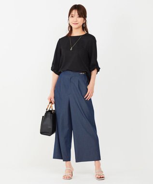 ANY SIS 【接触冷感・UVカット】サカリバ袖ねじり プルオーバー ブラック