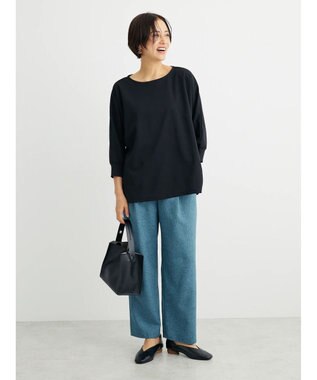 Green Parks 麻調ストレートパンツ Blue