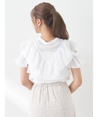 earth music&ecology ２ＷＡＹフリルブラウス White