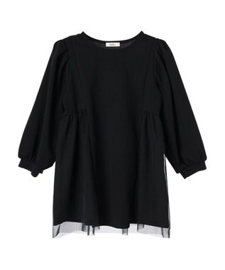 earth music&ecology チュールドッキングチュニック Black