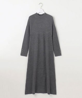 ANY SIS S 【洗える】求心リブニット ワンピース チャコール