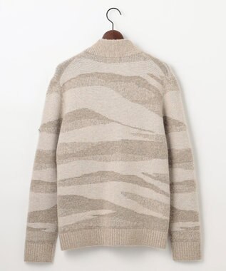 JOSEPH ABBOUD MOUNTAIN 【イタリア糸使用/軽量】ブークレーカモフラージュ  ニット ブルゾン ホワイト系9