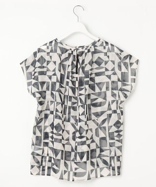 23区 【洗える】Ratti ウォールプリント ブラウス モノトーンプリント