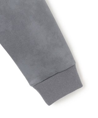 JOSEPH HOMME 新素材【ストレッチ/光沢感】レザーライクジャージーコンビ　フーディー ライトグレー系