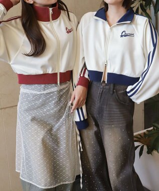 WEGO ロゴプリントトラックジャケット ネイビー