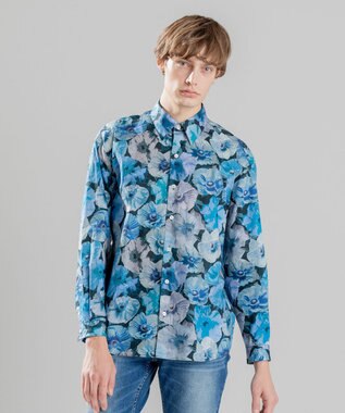 JOSEPH HOMME 【LIBERTY】 フラワープリント　レギュラーカラーシャツ ブルー系3