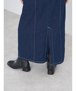 earth music&ecology スクエアネックデニムワンピース Dark Indigo