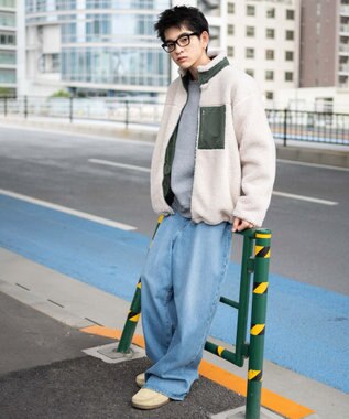 WEGO 【ユニセックス着用ITEM/SMLサイズ展開】ボアブルゾン ベージュ