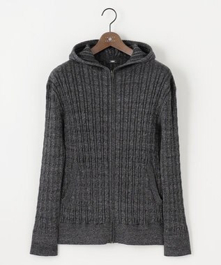 JOSEPH ABBOUD 【オリジナルオーガニックコットン使用/サスティナブル】JOE COTTONケーブル ニットパーカー グレー系