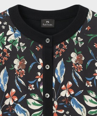 Paul Smith Number Floral コンビ カーディガン ブラック