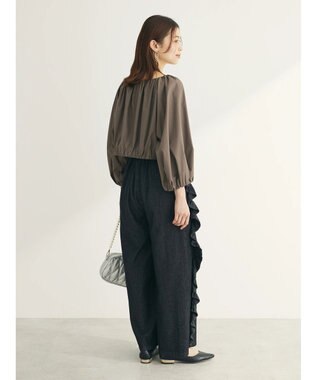 Green Parks ■ＥＳＣＡＲ　ギャザーショートプルオーバー Gray Beige