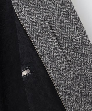 JOSEPH ABBOUD 【軽量/JAPANファブリック】アルパカヘリンボン ステンカラー コート ライトグレー系7
