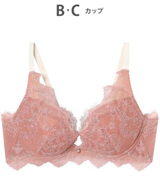 AMPHI ブラジャー 谷間メイク 脇高設計 細身え効果 Gカップまで対応 大きいサイズ 【Glama-Rich グラマリッチ 脇スッキリタイプ】ブラ BYJ603 アンフィ／ワコール