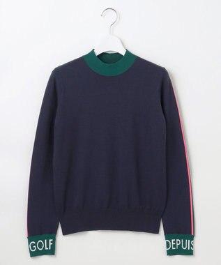 23区GOLF 【WOMEN】レーヨンストレッチカラーブロックニット ネイビー系