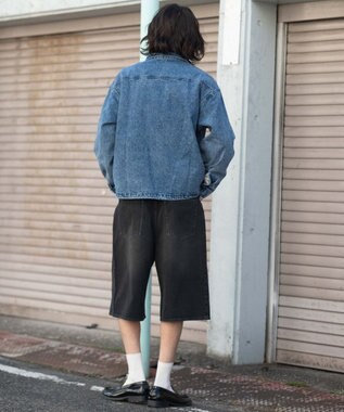 WEGO 【ユニセックス着用ITEM/SMLサイズ展開】スーパーバギーデニムショーツ デニムブラックソノタ