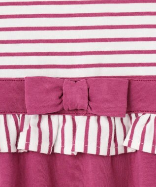 組曲 KIDS 【110-140㎝】マリンボーダー ワンピース ラズベリー
