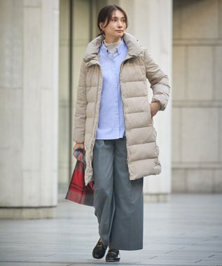 J.PRESS LADIES 【洗える】ANASTASIA milled ツータック ワイド パンツ ライトグレー系