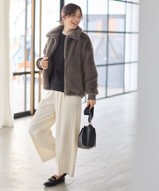 ANY L ファーブルゾン モカグレー