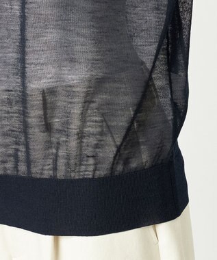 23区 L 【GOLD LABEL】シアー パフディテール ニット ネイビー系