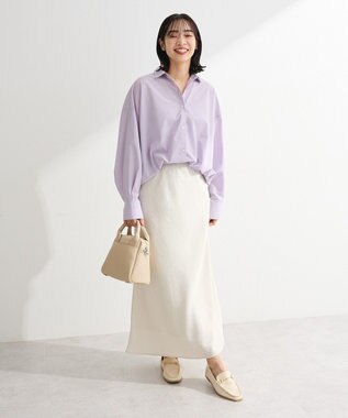 Green Parks イージーケア抜け衿シャツ Purple