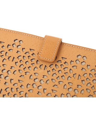 genten フラッターカットワーク マチなし長財布 ヌメベージュ