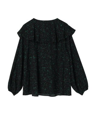 Green Parks 柄アソートラッフル衿ブラウス Flower