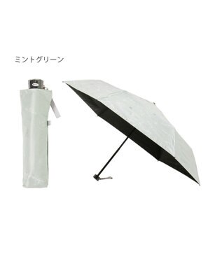 MOONBAT 【一級遮光/晴雨兼用】LANVIN en Bleu (ランバン オン ブルー) 折りたたみ日傘 ラインドローイング 遮光 遮熱 UV ミントグリーン