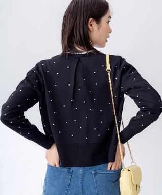 組曲 【WEB限定】ドットニット カーディガン ブラックドット系5