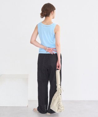 earth music&ecology 【セットアップ対応】【WEB・一部店舗限定】パッチワークレースパンツ Black