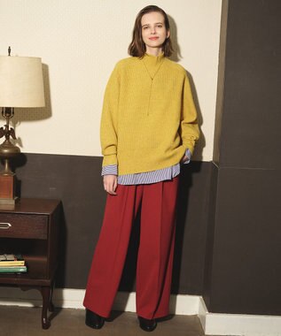 ANY 【LEE掲載/6サイズ展開/裏起毛/ウエストゴム】ウォームワイドパンツ オレンジ