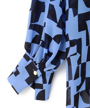 BEIGE， LUCIE / ノーカラーブラウス Sax × Navy