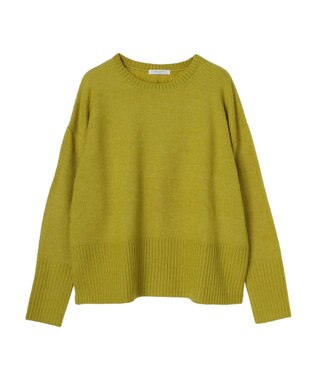Green Parks ｆｕｗａっとメランジ袖リブ長めニットプルオーバー Green