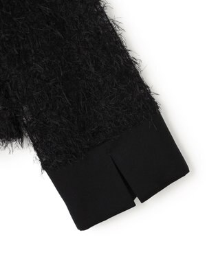 ICB L 【洗える】 フェザーチュール ブラウス ブラック系