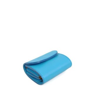 UNBILLION perche 姫路レザーかぶせミニウォレット ブルー