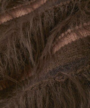 YECCA VECCA フェザーマルチボーダーニット Brown